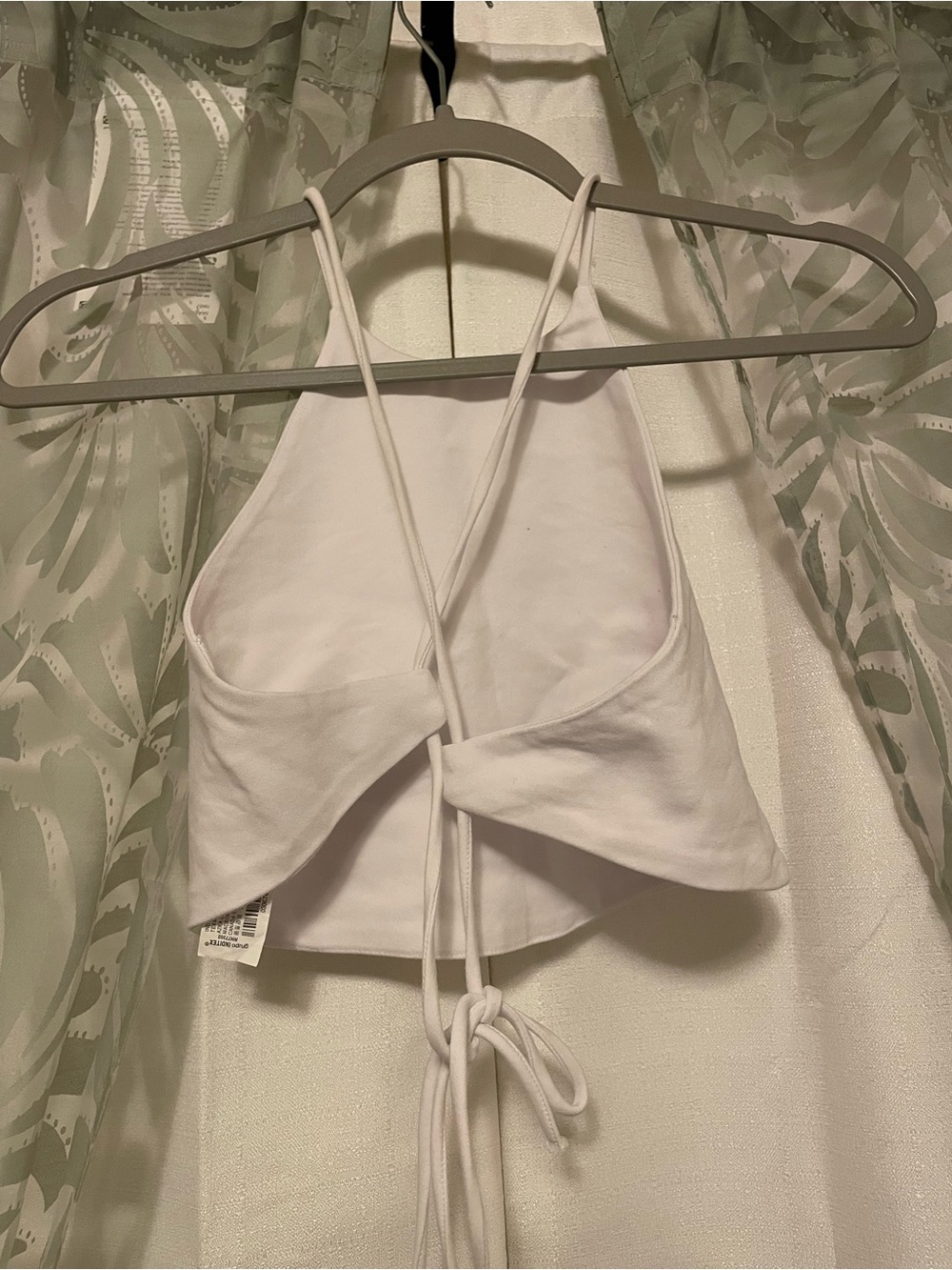 Zara White Halter Tie-Back Crop Top - Picture 2 of 3